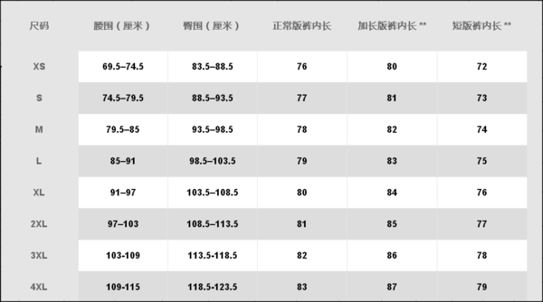 关于裤子尺码XL的全面解析