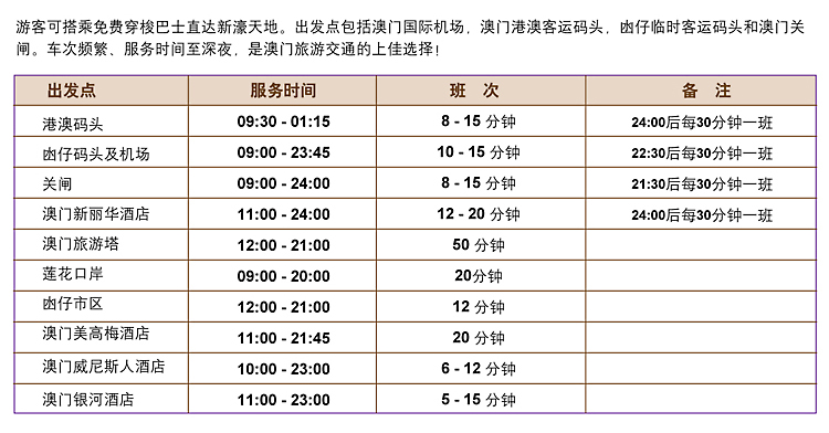 澳门最新消息，关于6A公交车路线时间表查询