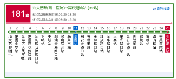 澳门6A路公交车路线时间表及站点一览表