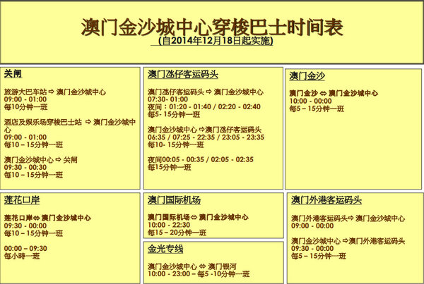 澳门6A路公交车路线最新路线一览表